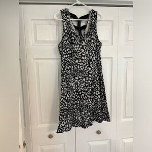 Black and white leopard dress